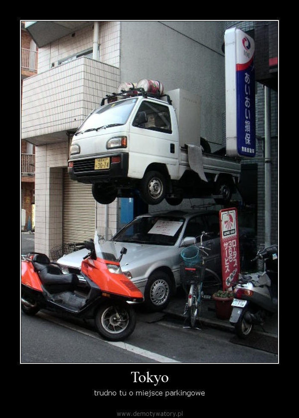 Tokyo – trudno tu o miejsce parkingowe  