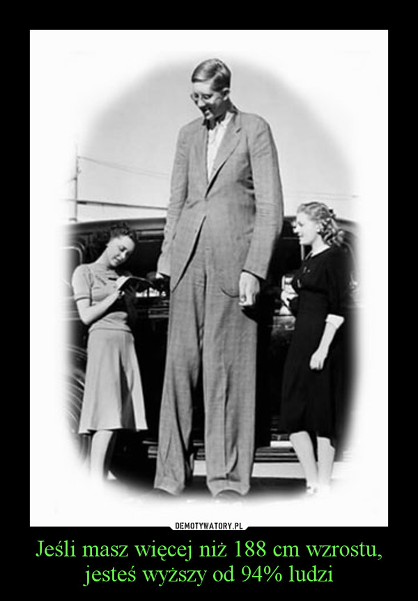 Jeśli masz więcej niż 188 cm wzrostu, jesteś wyższy od 94% ludzi –  