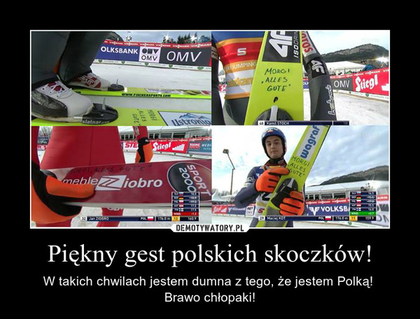 Piękny gest polskich skoczków! – W takich chwilach jestem dumna z tego, że jestem Polką! Brawo chłopaki! 