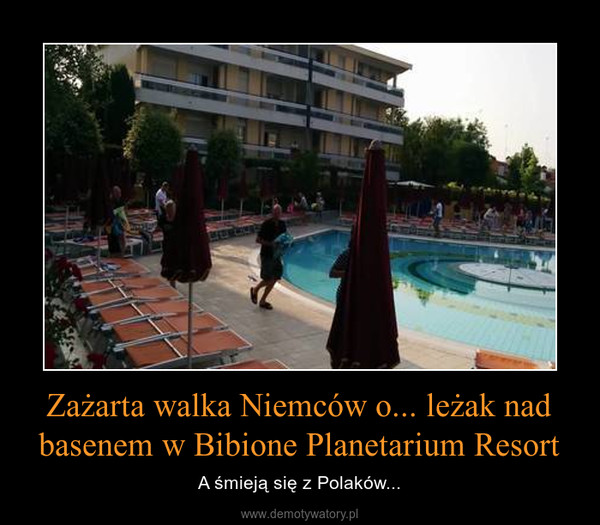 Zażarta walka Niemców o... leżak nad basenem w Bibione Planetarium Resort – A śmieją się z Polaków... 