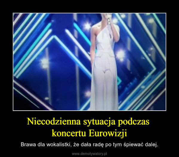 Niecodzienna sytuacja podczas koncertu Eurowizji – Brawa dla wokalistki, że dała radę po tym śpiewać dalej. 