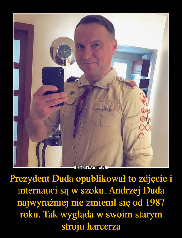 Prezydent Duda opublikował to zdjęcie i internauci są w szoku. Andrzej Duda najwyraźniej nie zmienił się od 1987 roku. Tak wygląda w swoim starym stroju harcerza