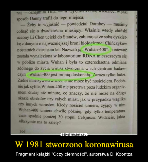 W 1981 stworzono koronawirusa