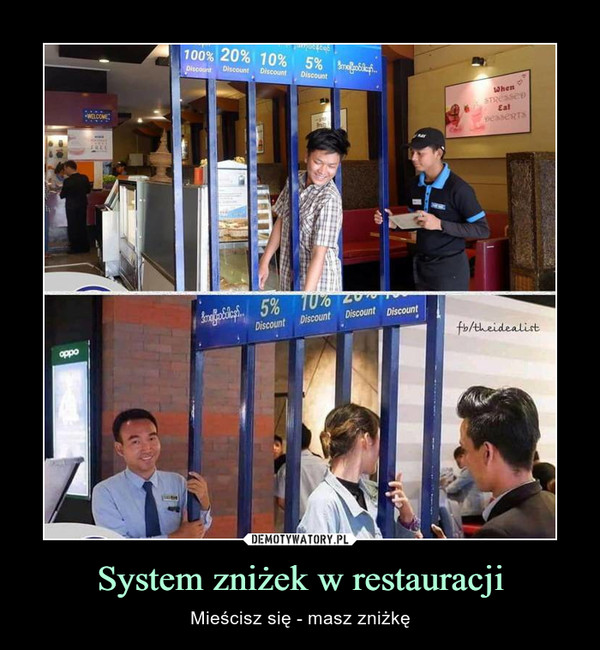 System zniżek w restauracji