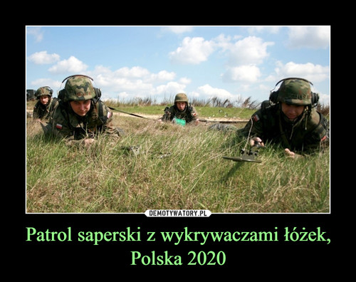 Patrol saperski z wykrywaczami łóżek,
Polska 2020