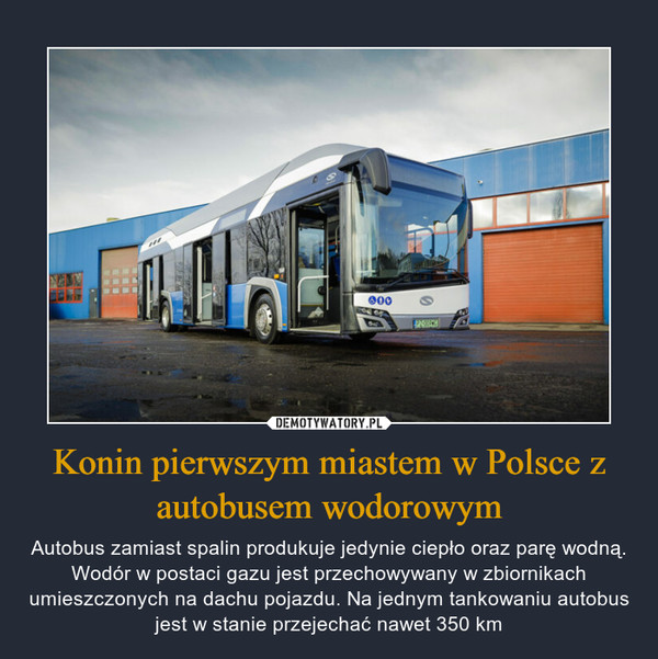 Konin pierwszym miastem w Polsce z autobusem wodorowym