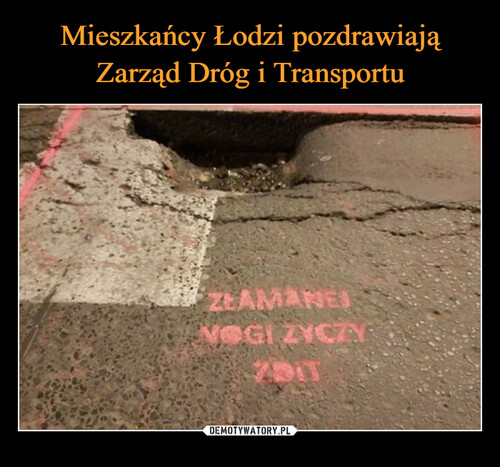 Mieszkańcy Łodzi pozdrawiają Zarząd Dróg i Transportu