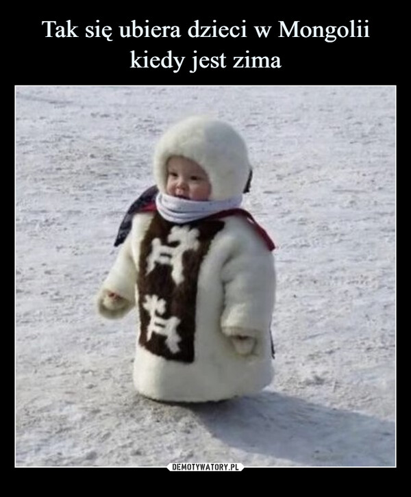 Tak się ubiera dzieci w Mongolii kiedy jest zima