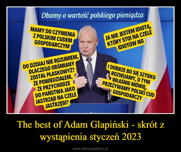 The best of Adam Glapiński - skrót z wystąpienia styczeń 2023 –  