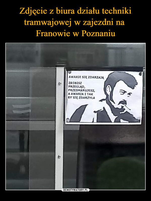 Zdjęcie z biura działu techniki tramwajowej w zajezdni na 
Franowie w Poznaniu