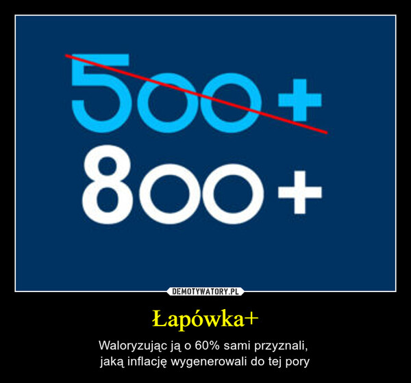 Łapówka+ – Waloryzując ją o 60% sami przyznali, jaką inflację wygenerowali do tej pory 500+800+
