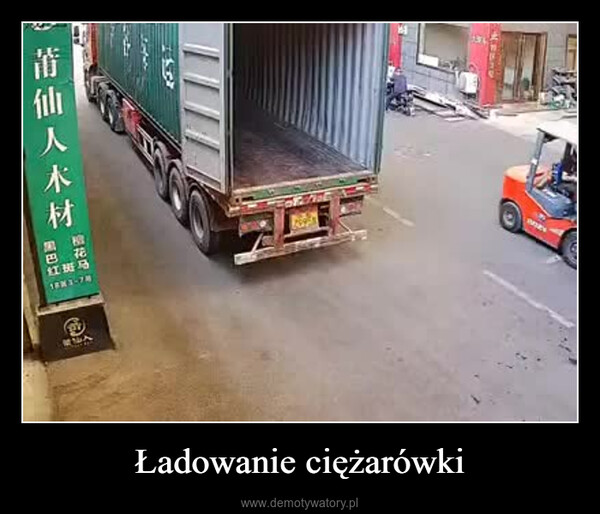 Ładowanie ciężarówki –  莆仙人木材加16:00:20巴花江斑马1983-7SALates西门口