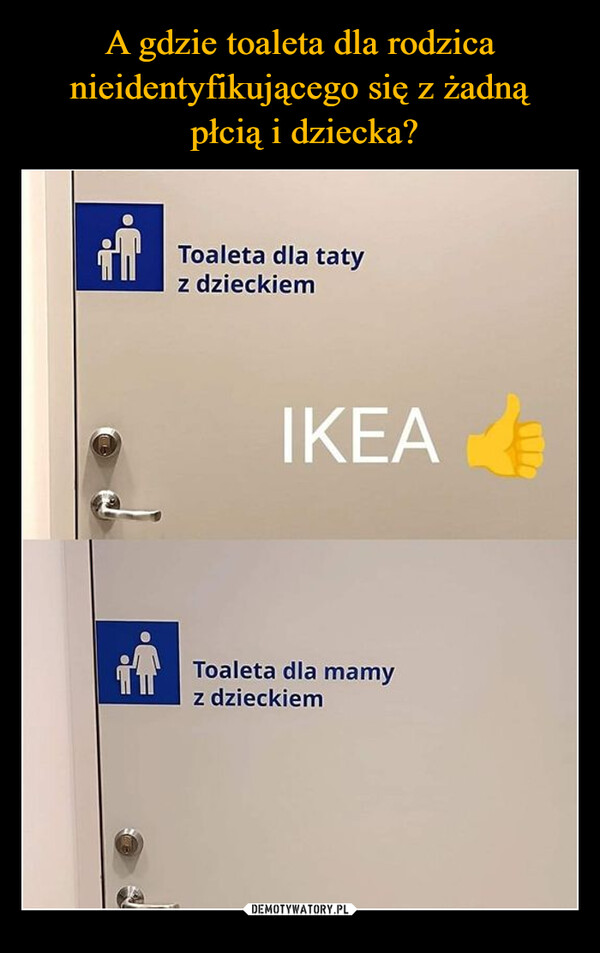 A gdzie toaleta dla rodzica nieidentyfikującego się z żadną
 płcią i dziecka?